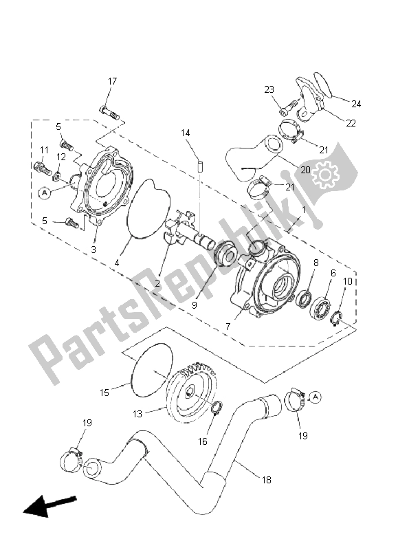 Toutes les pièces pour le Pompe à Eau du Yamaha YFM 660R 2002