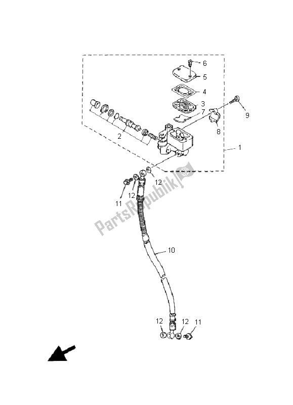 Tutte le parti per il Pompa Freno Anteriore del Yamaha XC 125E Vity 2008