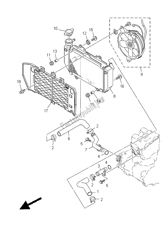 Toutes les pièces pour le Tuyau De Radiateur du Yamaha YFZ 450 2008