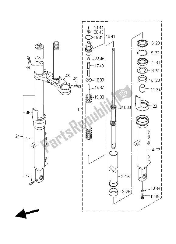 Tutte le parti per il Forcella Anteriore del Yamaha FJR 1300 2002