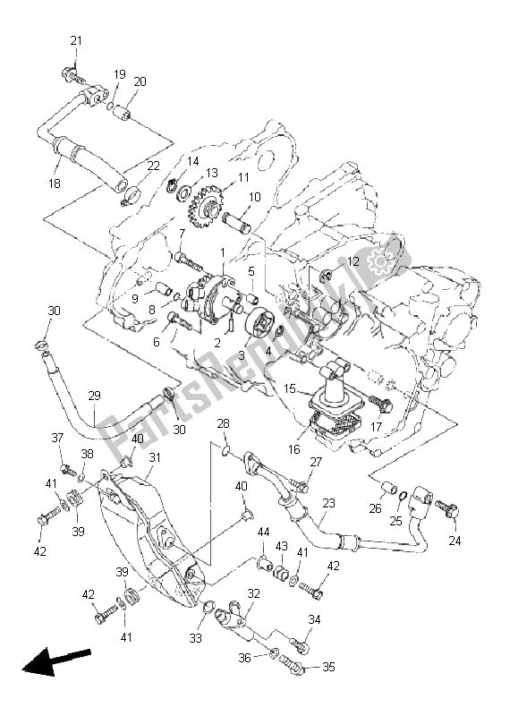 All parts for the Oil Pump of the Yamaha WR 250F 2011