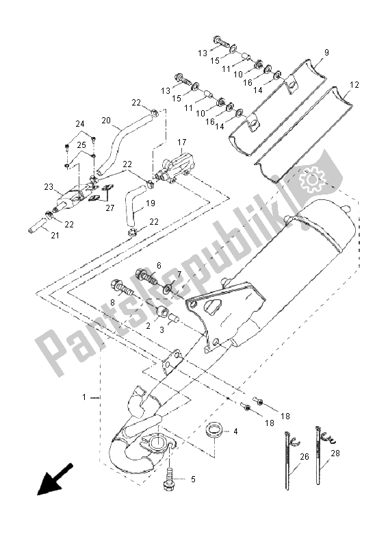 All parts for the Exhaust of the Yamaha YQ 50L Aerox Race Replica 2009