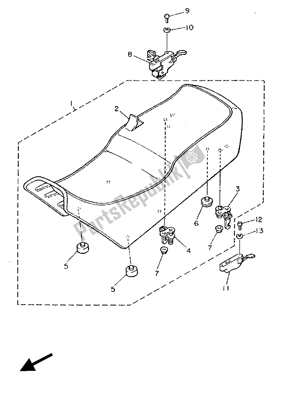 Toutes les pièces pour le Siège du Yamaha FJ 1200 1988