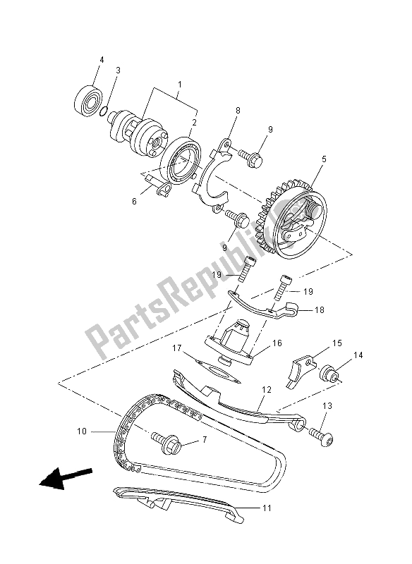 Tutte le parti per il Albero A Camme E Catena del Yamaha YZF R 125 2008