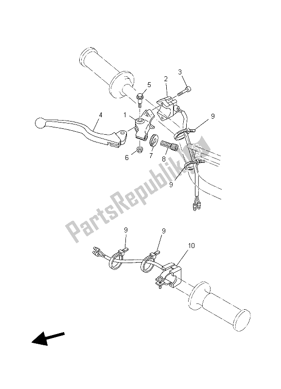 All parts for the Handle Switch & Lever of the Yamaha TT R 90E 2006