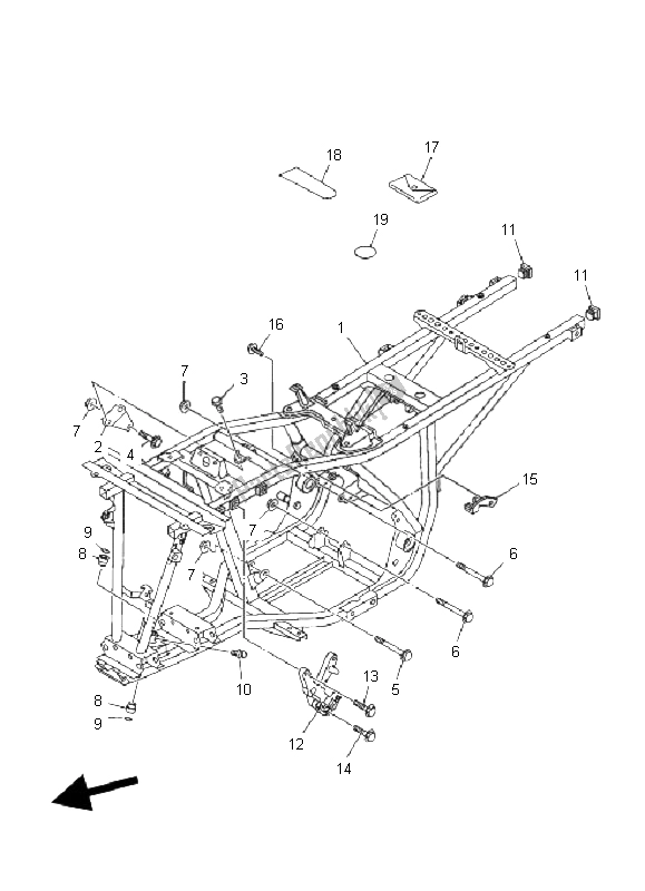 Tutte le parti per il Telaio del Yamaha YFM 250B BIG Bear 2008