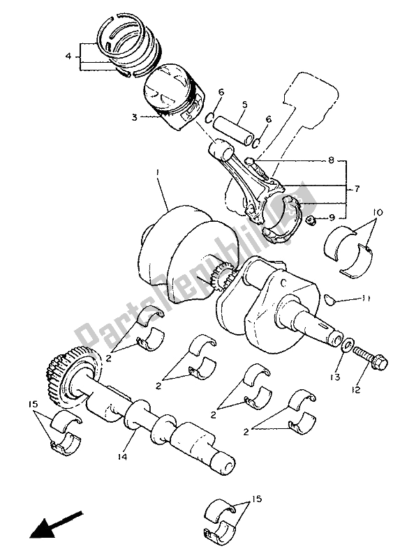 Toutes les pièces pour le Vilebrequin Et Piston du Yamaha XVZ 13 TD Venture Royal 1300 1991