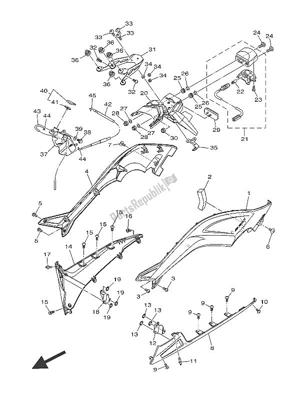 Toutes les pièces pour le Capot Latéral 2 du Yamaha XP 500 2016