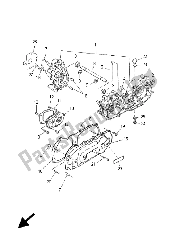 Tutte le parti per il Carter del Yamaha YN 50R Neos 2006