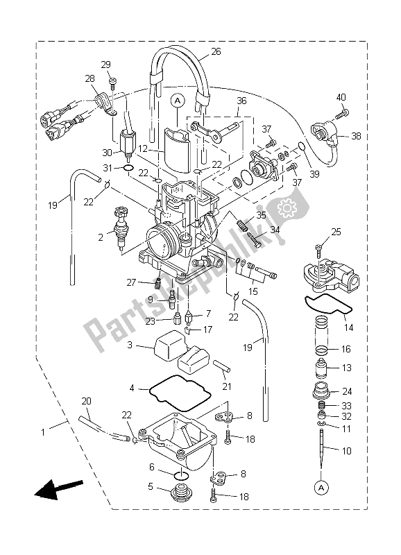 All parts for the Carburetor of the Yamaha YZ 250 2006