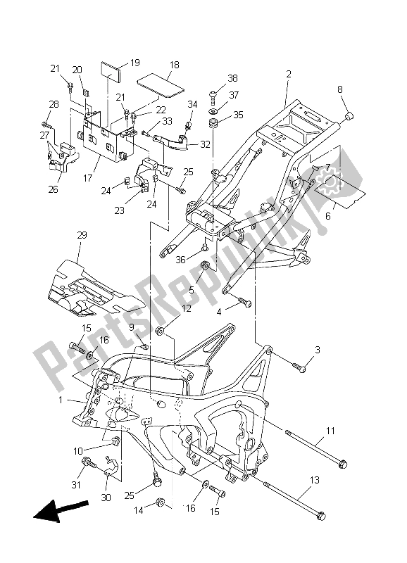 Wszystkie części do Rama Yamaha FZ6 S 600 2004