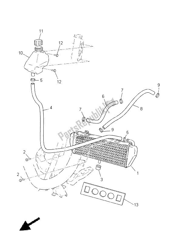 All parts for the Radiator & Hose of the Yamaha CS 50Z 2015