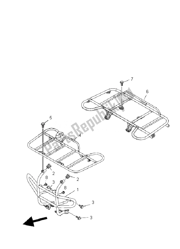 Toutes les pièces pour le Garde du Yamaha YFM 350 Grizzly 2X4 2010