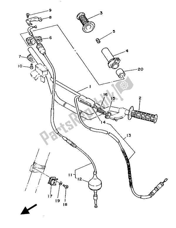 Tutte le parti per il Maniglia E Cavo Dello Sterzo del Yamaha YZ 490 1987