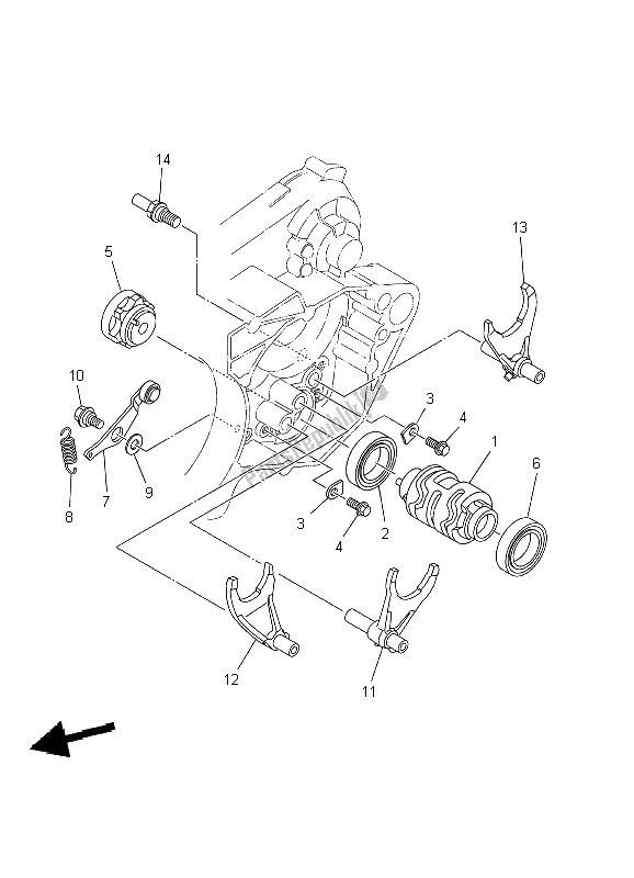 All parts for the Shift Cam & Fork of the Yamaha YZ 250 2002