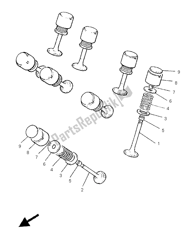 All parts for the Valve of the Yamaha XVZ 1300A Royalstar 1997