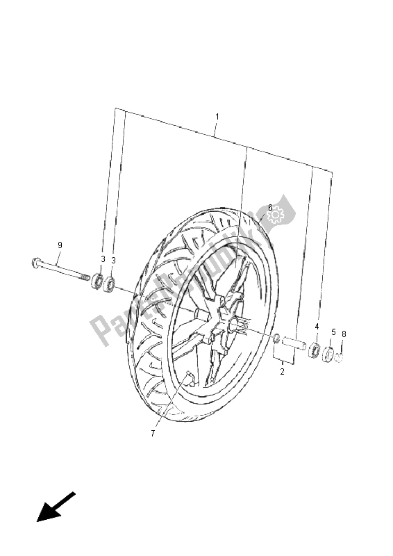 Tutte le parti per il Ruota Anteriore del Yamaha TZR 50 2011