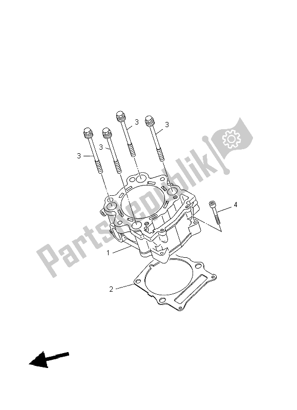 Tutte le parti per il Cilindro del Yamaha YFM 550 Fwad 2014