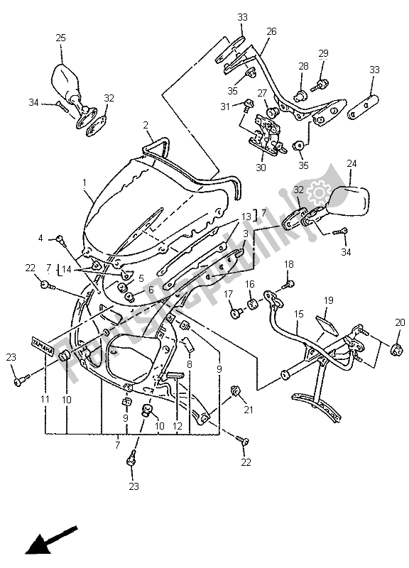 Toutes les pièces pour le Capot 1 du Yamaha YZF 750 SP 1995