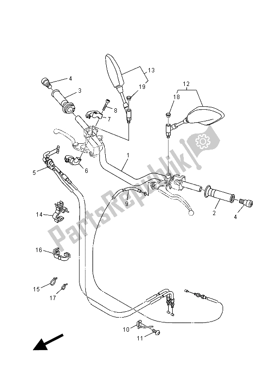 Todas as partes de Manivela E Cabo De Direção do Yamaha MT 09A 900 2015