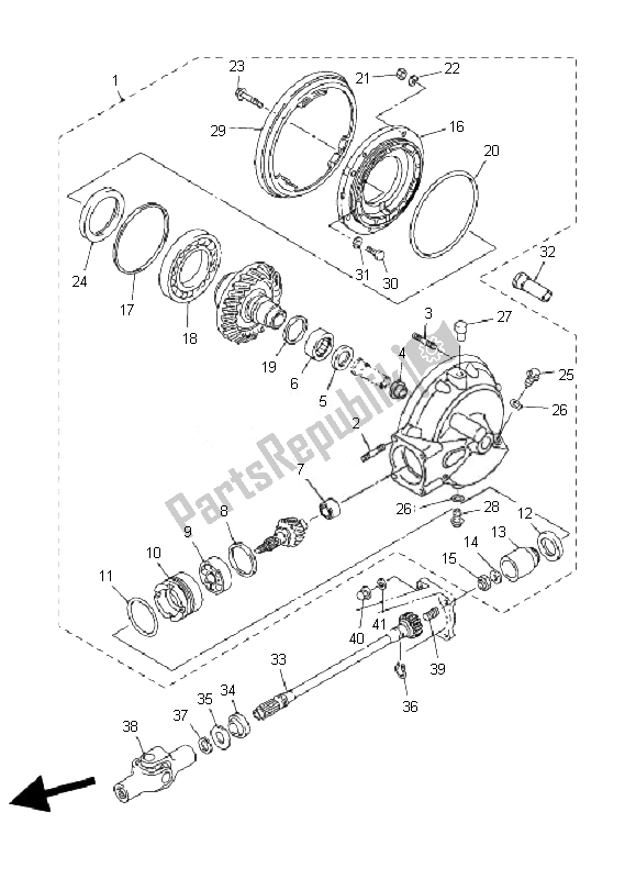 All parts for the Drive Shaft of the Yamaha FJR 1300 AS 2007