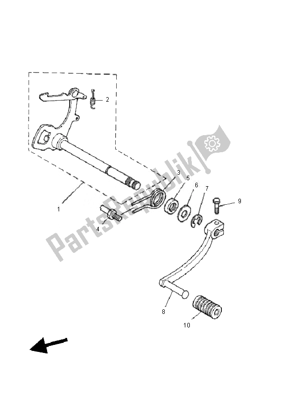 Wszystkie części do Wa? Ek Zmiany Biegów Yamaha PW 80 2010