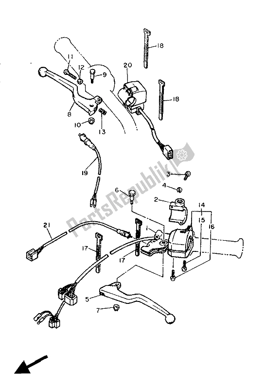 Todas las partes para Interruptor De Palanca Y Palanca de Yamaha XT 600Z Tenere 1986