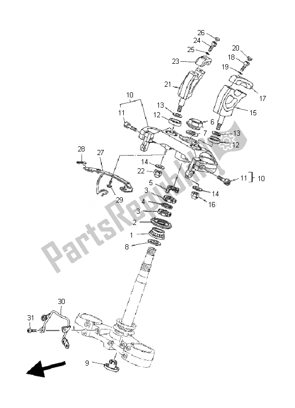 All parts for the Steering of the Yamaha MT 01 1670 2007