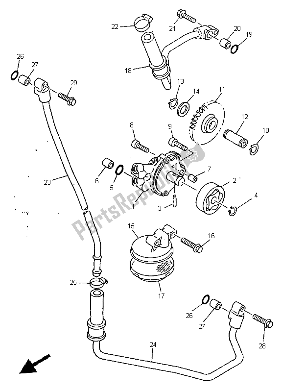 Tutte le parti per il Pompa Dell'olio del Yamaha YZ 400F 1998