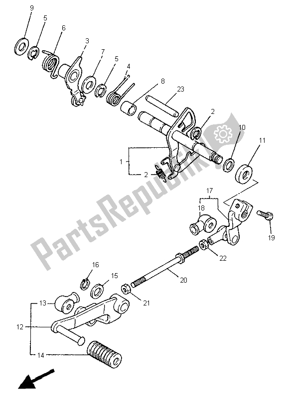 Tutte le parti per il Albero Del Cambio del Yamaha XV 1100 Virago 1995