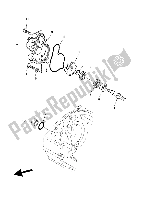 Tutte le parti per il Pompa Dell'acqua del Yamaha YZ 450F 2008