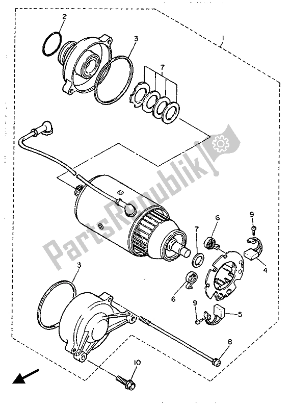 Toutes les pièces pour le Demarreur du Yamaha FJ 1200 1988