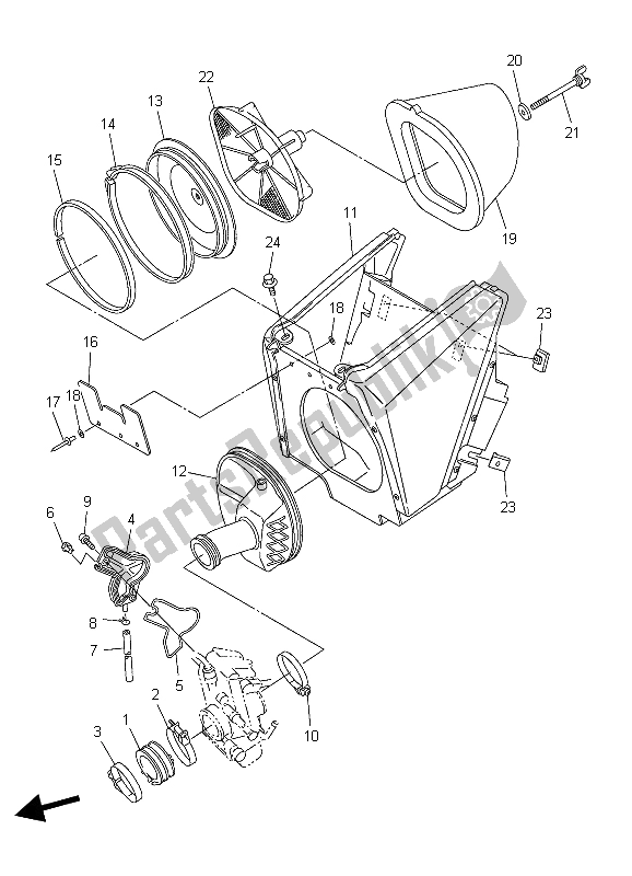 Tutte le parti per il Presa del Yamaha YZ 450F 2004