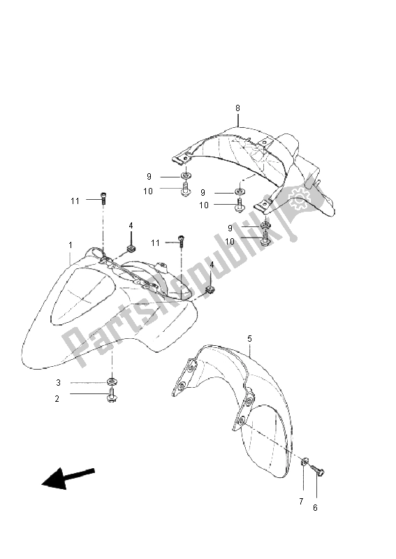 Todas las partes para Defensa de Yamaha VP 125 X City 2011