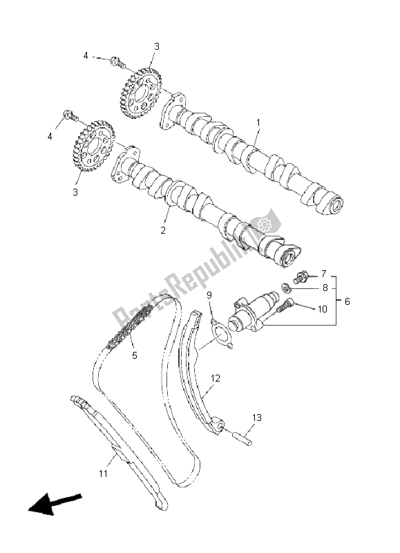 Toutes les pièces pour le Arbre à Cames Et Chaîne du Yamaha FZ6 NS Fazer 600 2006