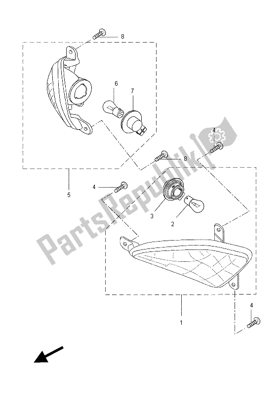 Wszystkie części do ? Wiat? O Migacza Yamaha VP 125 X City 2012