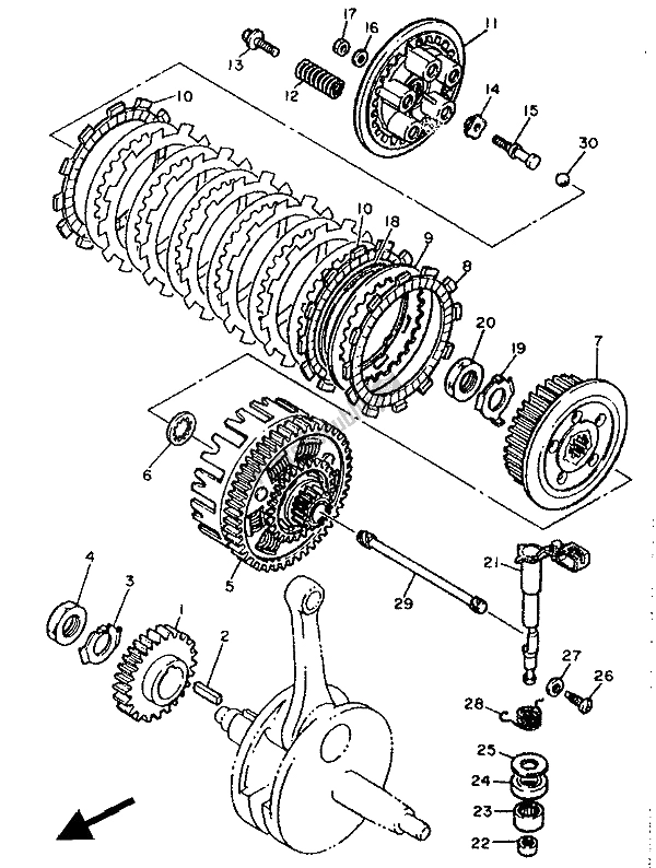 Toutes les pièces pour le Embrayage du Yamaha XT 600Z Tenere 1988