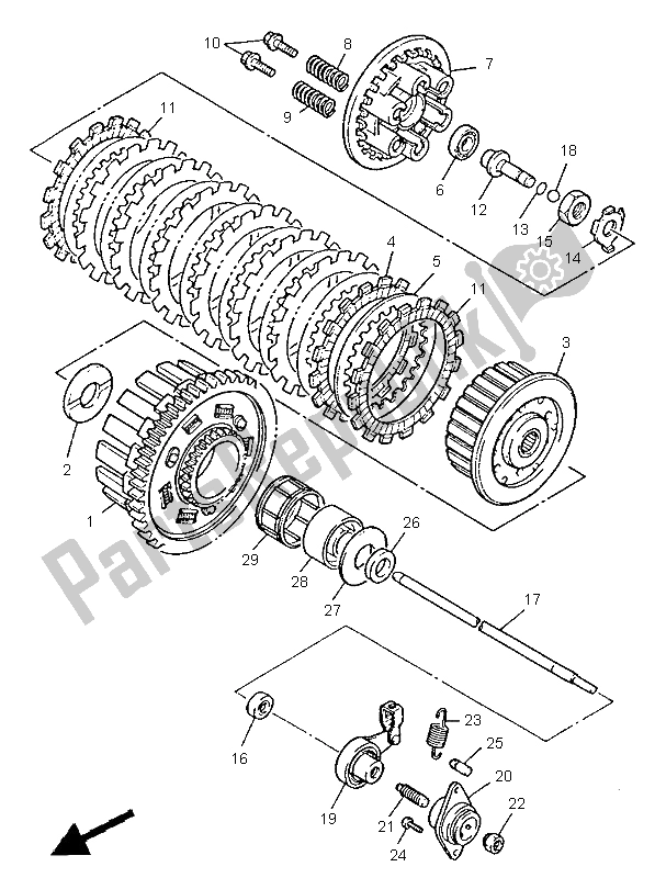 Tutte le parti per il Frizione del Yamaha YZF 600R Thundercat 1998