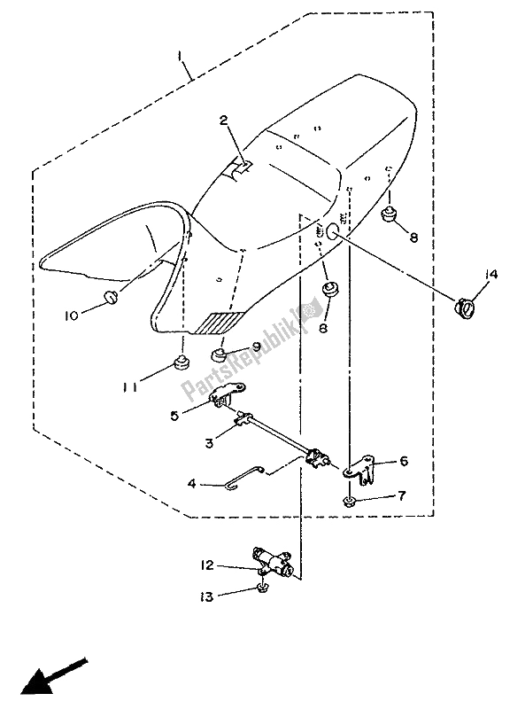 All parts for the Seat of the Yamaha TDM 850 1994