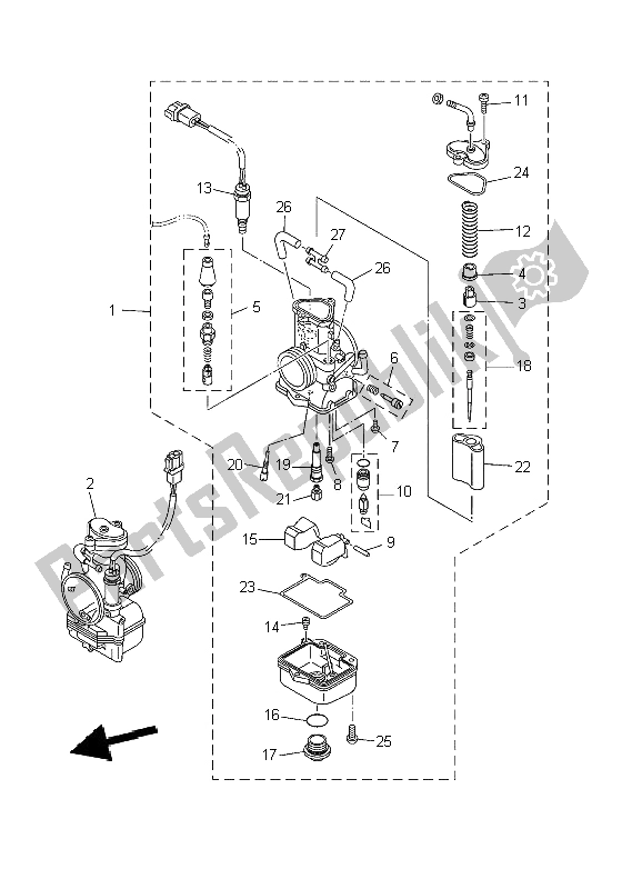 Tutte le parti per il Carburatore del Yamaha TZ 250 2002