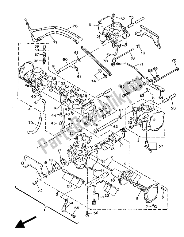 Todas as partes de Carburador do Yamaha V MAX 12 1200 1992