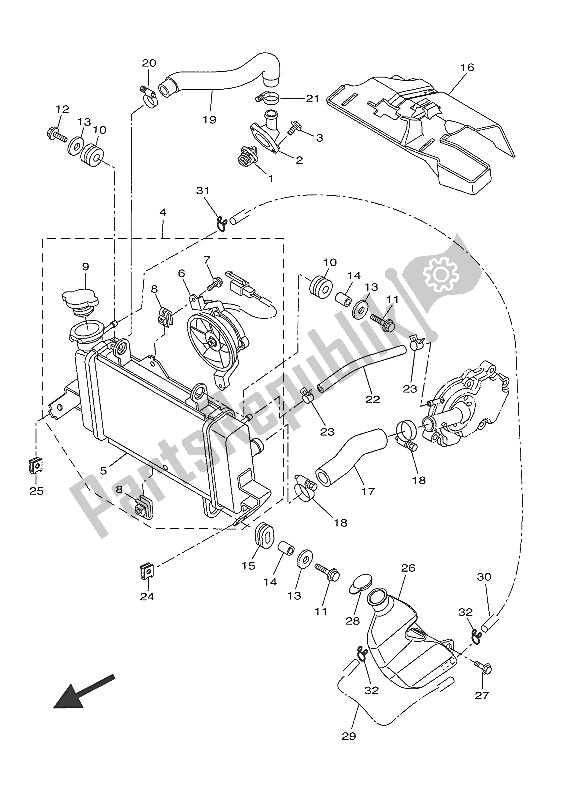 Toutes les pièces pour le Tuyau De Radiateur du Yamaha YZF R 125 2016