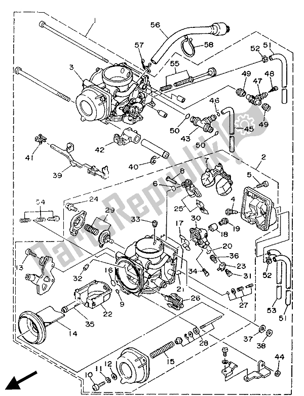 All parts for the Carburetor of the Yamaha XTZ 750 Supertenere 1989