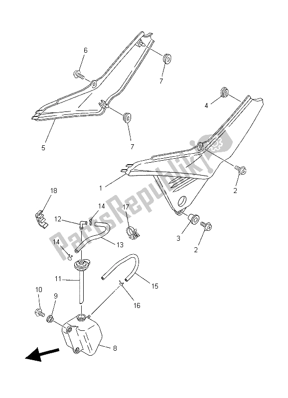 Toutes les pièces pour le Couvercle Latéral du Yamaha XT 660X 2006