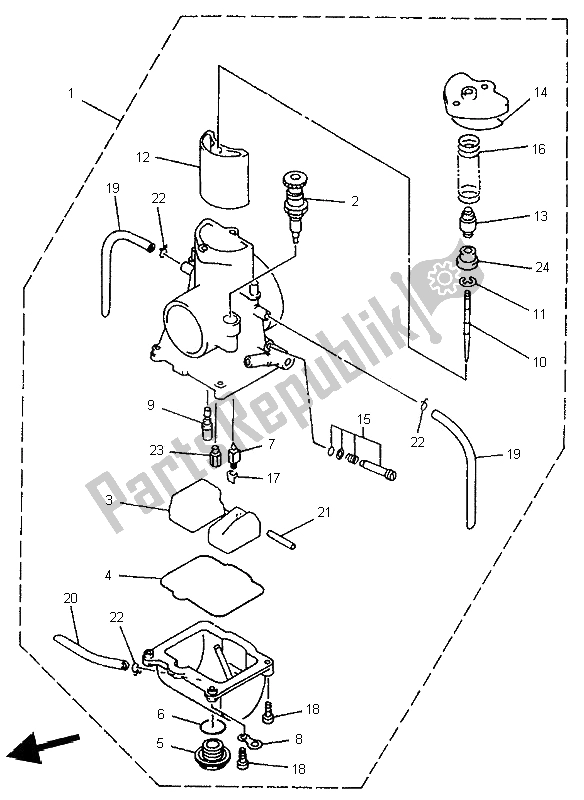 Toutes les pièces pour le Carburateur du Yamaha YZ 250 1996