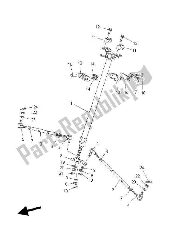 All parts for the Steering of the Yamaha YFZ 450 2005