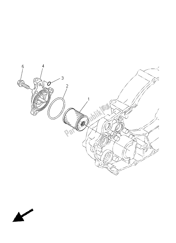 All parts for the Oil Cleaner of the Yamaha WR 250R 2014