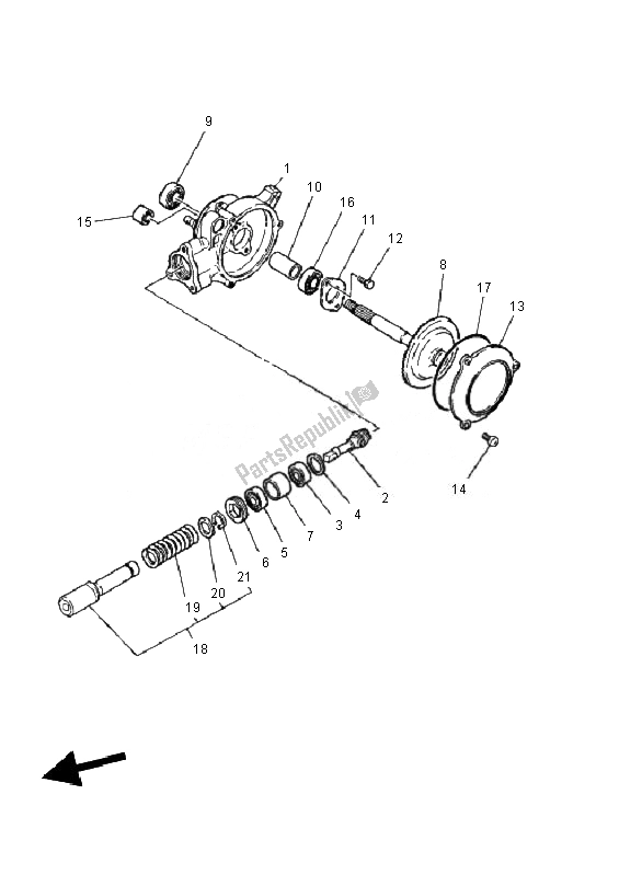 Toutes les pièces pour le Arbre De Transmission du Yamaha PW 50 2010