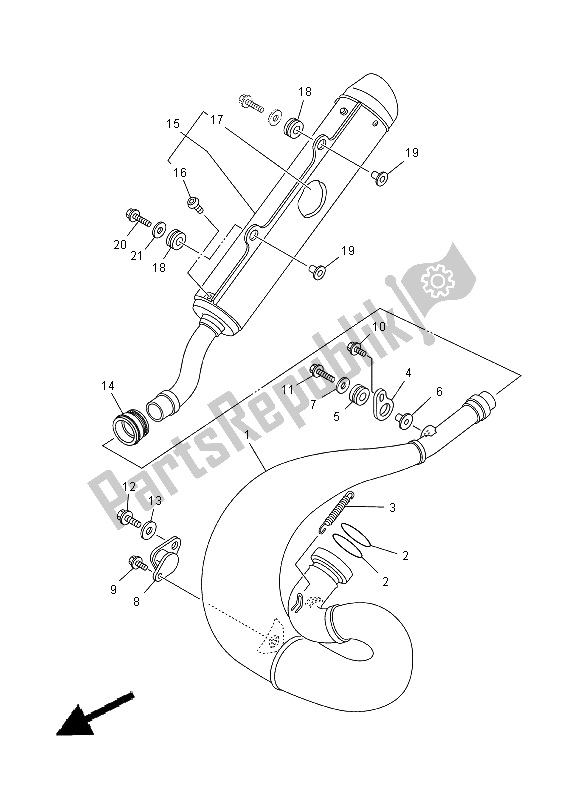 All parts for the Exhaust of the Yamaha YZ 250 2000