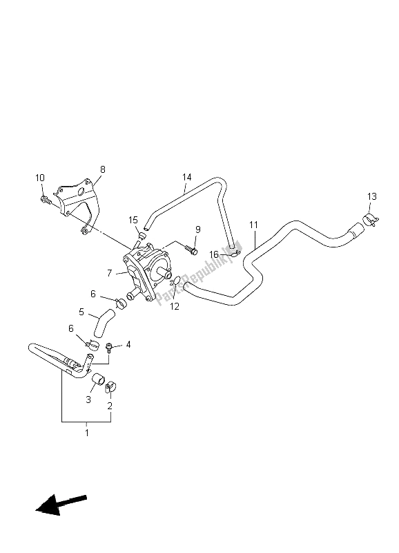 All parts for the Air Induction System of the Yamaha WR 250F 2009